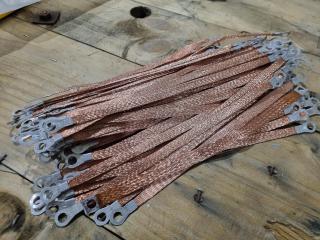 119x Braided Copper Earth Straps, 300mm length