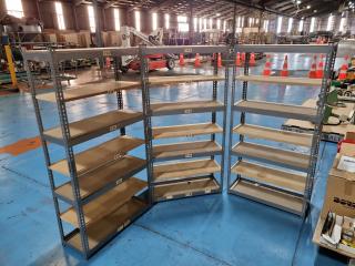 3x Workshop or Garage Shelving Units