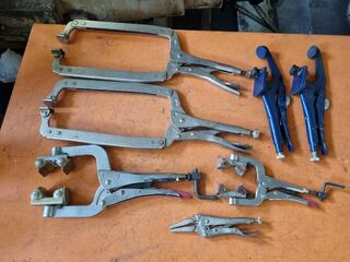 7x Assorted Vice Grip Type Clamps