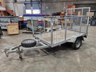 Elite Trailers Single Axle Ride On Traailer w/ Cage, Needs Repairs