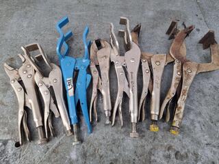 7x Assorted Locking Jaw Pilers