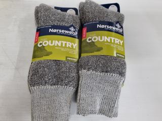 Norsewear High Country Merino Socks, 2x Pairs, Size Large