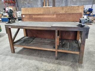 Wooden Workshop Workbench w/ Vice