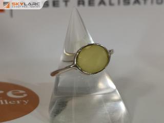 Faceted Oval Gemstone Ring | Yellow Onyx