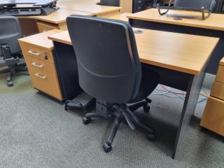 Office Desk w/ Mobile Drawers, Chair, & Foot Rest