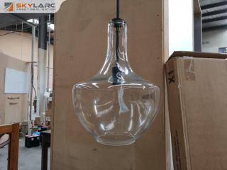 Stylish Old Bronze Glass Hanging Light Pendant by Kichler
