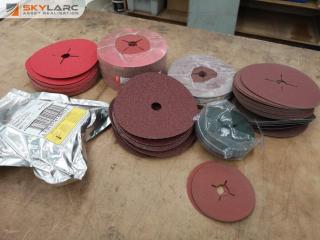 163x Assorted Fibre Sanding Disks, 180mm and 125mm Sizes