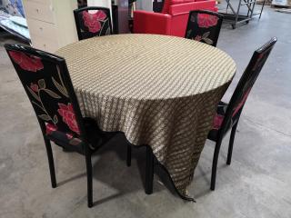 1200mm Diameter Round Restaunt Table w/ 4x Chairs