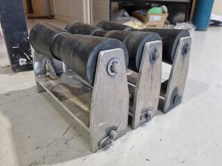 3x Boat Trailer Keel Roller & Bracket Assrmblies
