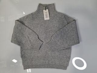 Lollys Laundry Mille Knit Sweater Grey Melange -  Size S