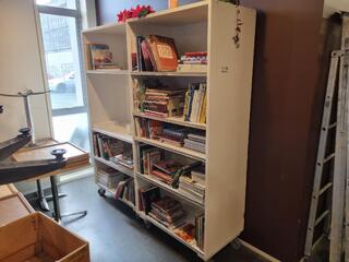 2x Mobile Bookshelves w/ Food Themed Books