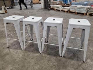4x Stackable Metal Stools