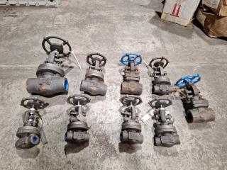 9 Assorted Bonney Forge Threaded Globe Valves