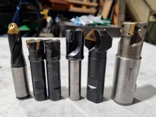 6x Assorted Indexable Milling Cutters, Drills