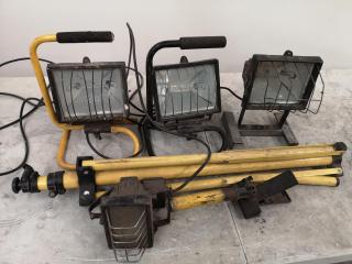 4x Assorted Halogen Work Lights