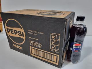 Pepsi Max, 15x 600mL Plastic Bottles
