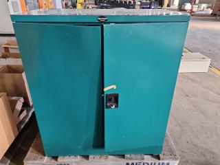 Precision Steel Storage Cabinet, Damaged Doors & Lock