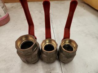 3 x Short Metal Ball Valve