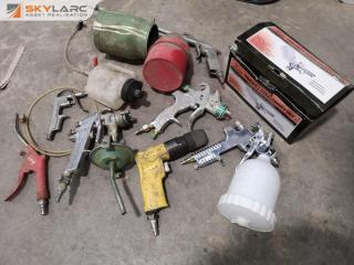 7x Assorted Air Powered Hand Tools, Sprayers, Drills