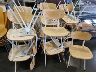 20x Plywood & Metal Cafe Chairs