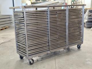 Mobile Stainless Steel Rack Trolley with Trays