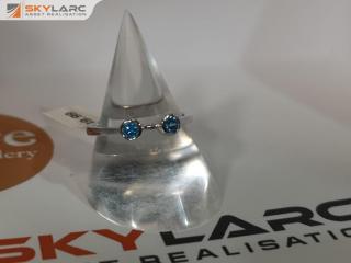 Double Round Brilliant Stack Ring | Topaz Blue | MJJ for ORE