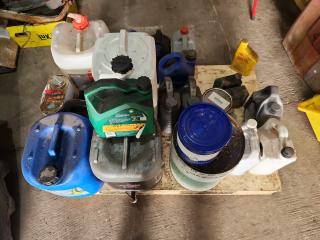 Pallet of Tractor Oils and Coolants 