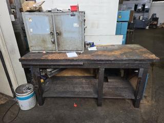 Vintage Solid Timber Workbench 