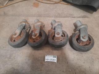 Set of 4 Hard Rubber Castor Wheels