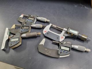5x Digital Outside Mictometers, Faulty, Parts Only