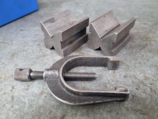 Moore & Wright Machinists V-Blocks w/ Clamp Set No.502