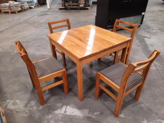 Stylish Macrocarpa Cafe Table and Chairs Set