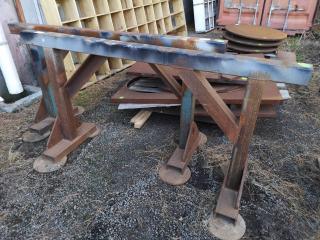 Pair of Large Heavy Steel Workshop Saw Horses