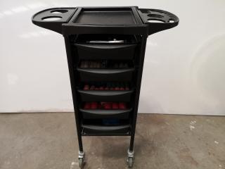 Mobile Hair Salon Stylist Equipment Cart w/ Contents