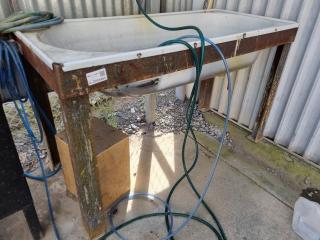 Steel Workshop Parts washing Tub w/ Steel Frame