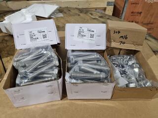 304 Grade Stainless M16 Hex Set Bolts & Nuts, New