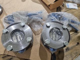 2x DN65 Butterfly Valves, New