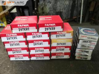 14x Fafnir Ball Bearings & 6x Nachi Roller Bearings, New