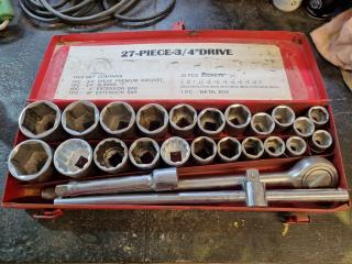 3/4" Drive Socket Set, Metric & Imperial Sizes