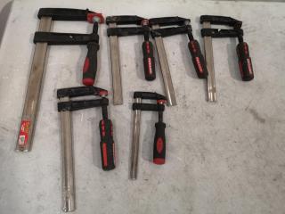 6x Assorted Size F-Clamps