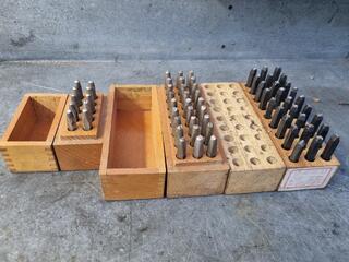 3x Vintage sets of Steel Letter & Number Stamps