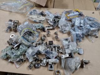Assorted Glass Cabinet Locks, Hinges, Brackets & More