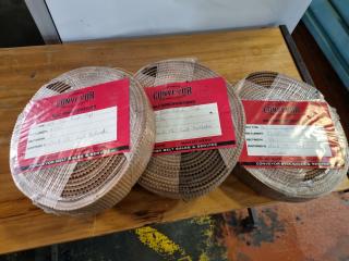 3x Industrial Conveyor Belt Rolls
