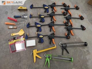 Assorted Grip Tools, Calk Guns, & More Tools