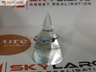 Double Round Brilliant Stack Ring | Topaz Blue | MJJ for ORE