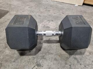 35kg Hex Rubber Dumbell by XLR8