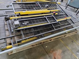 Pallet of Assorted Machine Safety Fencing, Doors, & Support Bars