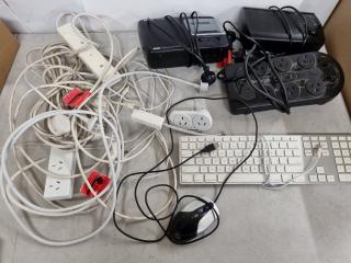 Assorted Radios, Power Leads, Keyboard, Power Boards, & More