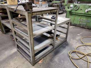 Heavy Duty Steel Shelving Workbench Unit