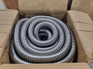 304 Grade Stainless Flexible Conduit / Pipe, 32mm x 20m, New